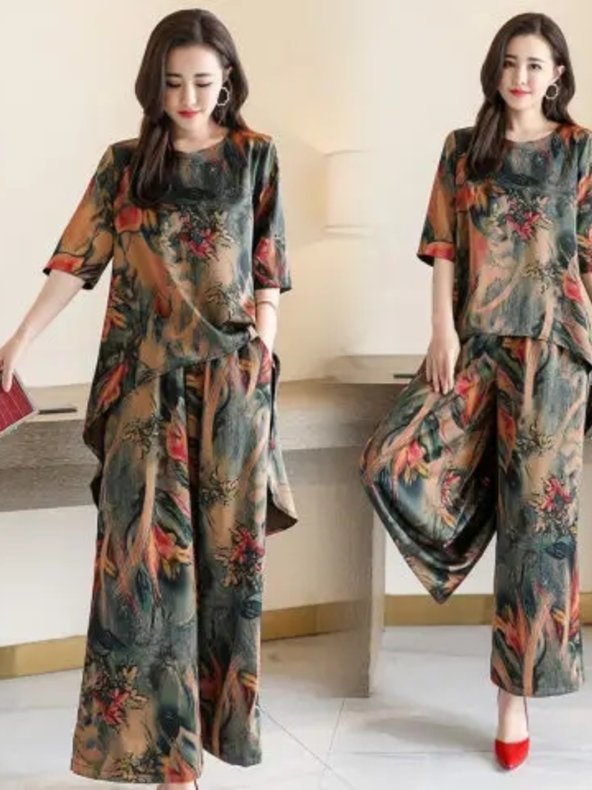 Fashionable Printed Short Slee - Women Fashion Over The Years ulasan dan harga