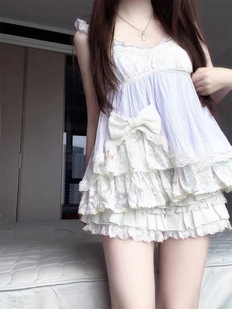 Coquette Ryousangata Dollcore  - Lace Trim Cami ulasan dan harga
