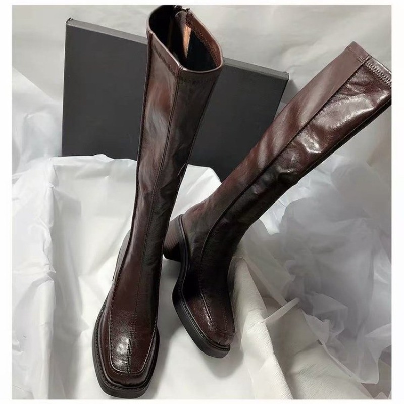 Round-toe Thick-soled Long Boo - Women'S Fashion Knee High Boots ulasan dan harga