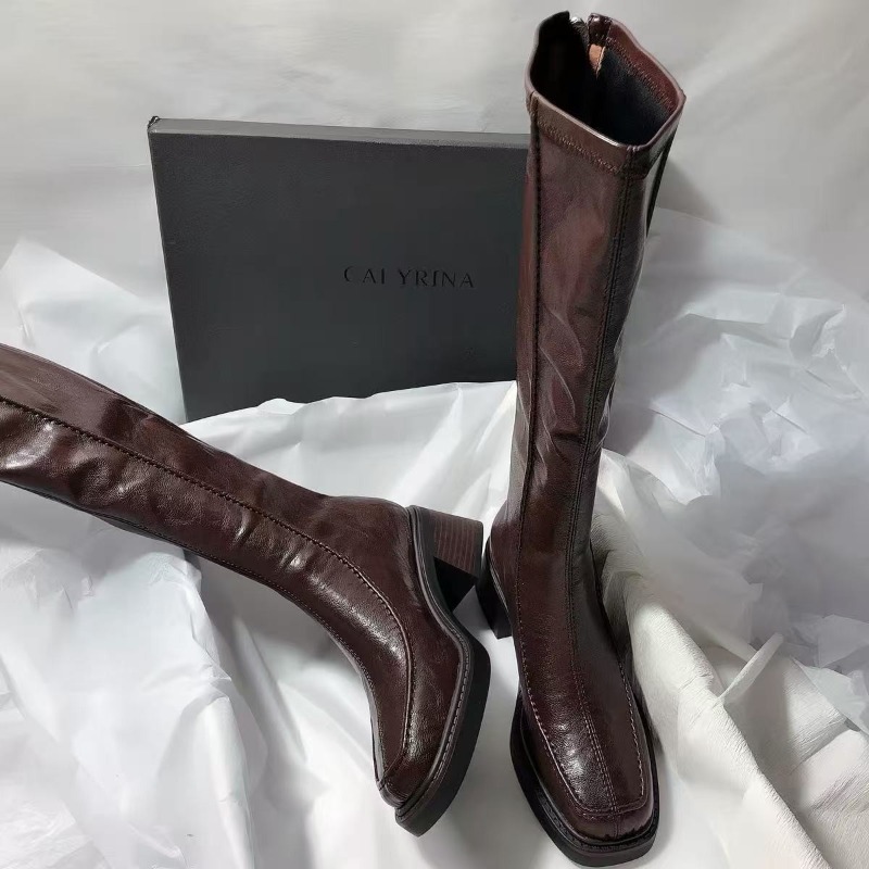 Round-toe Thick-soled Long Boo - Women'S Fashion Knee High Boots ulasan dan harga