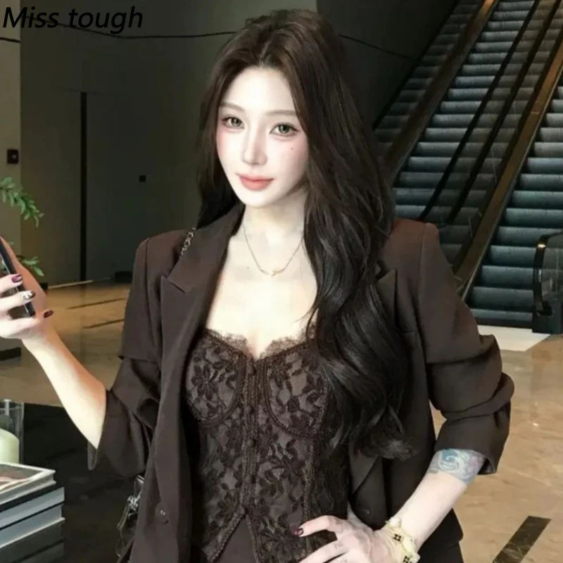 Elegant Vintage 3 Piece Set Wo - Lace Trim Cami ulasan dan harga