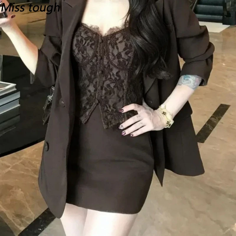 Elegant Vintage 3 Piece Set Wo - Lace Trim Cami ulasan dan harga