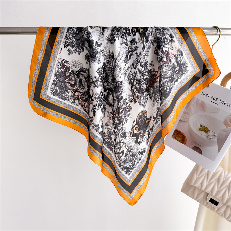 Luxury Jungle Printed Scarves  - Women Fashion Necktie ulasan dan harga