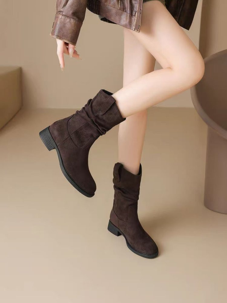 Retro Maillard Style Faux Sued - Women'S Fashion Korea ulasan dan harga