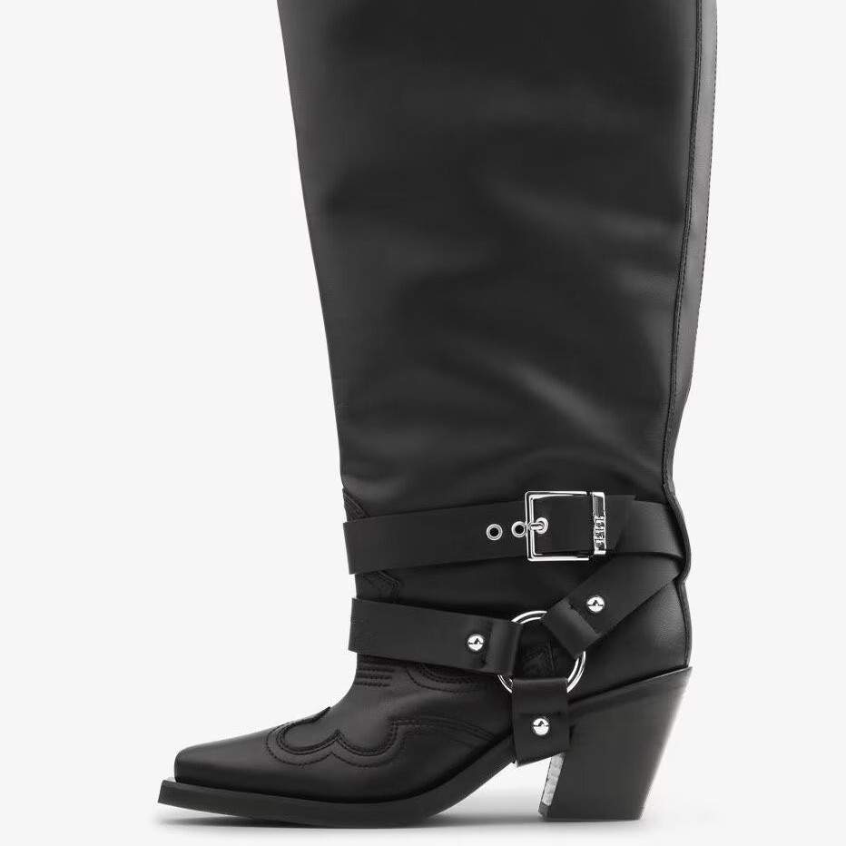 Women's Black Leather Knee Hig - Women'S Fashion Knee High Boots ulasan dan harga