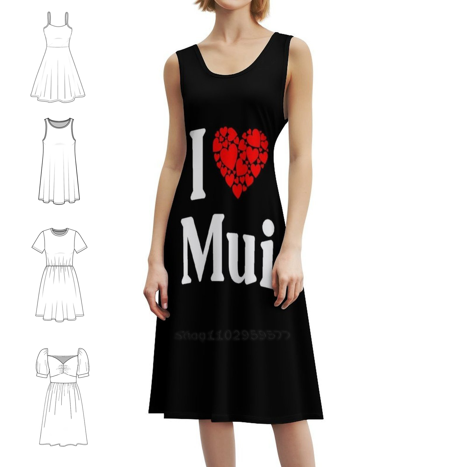 Mui Heart-I Love Mui Boho Chic - Women Fashion Dress Names ulasan dan harga