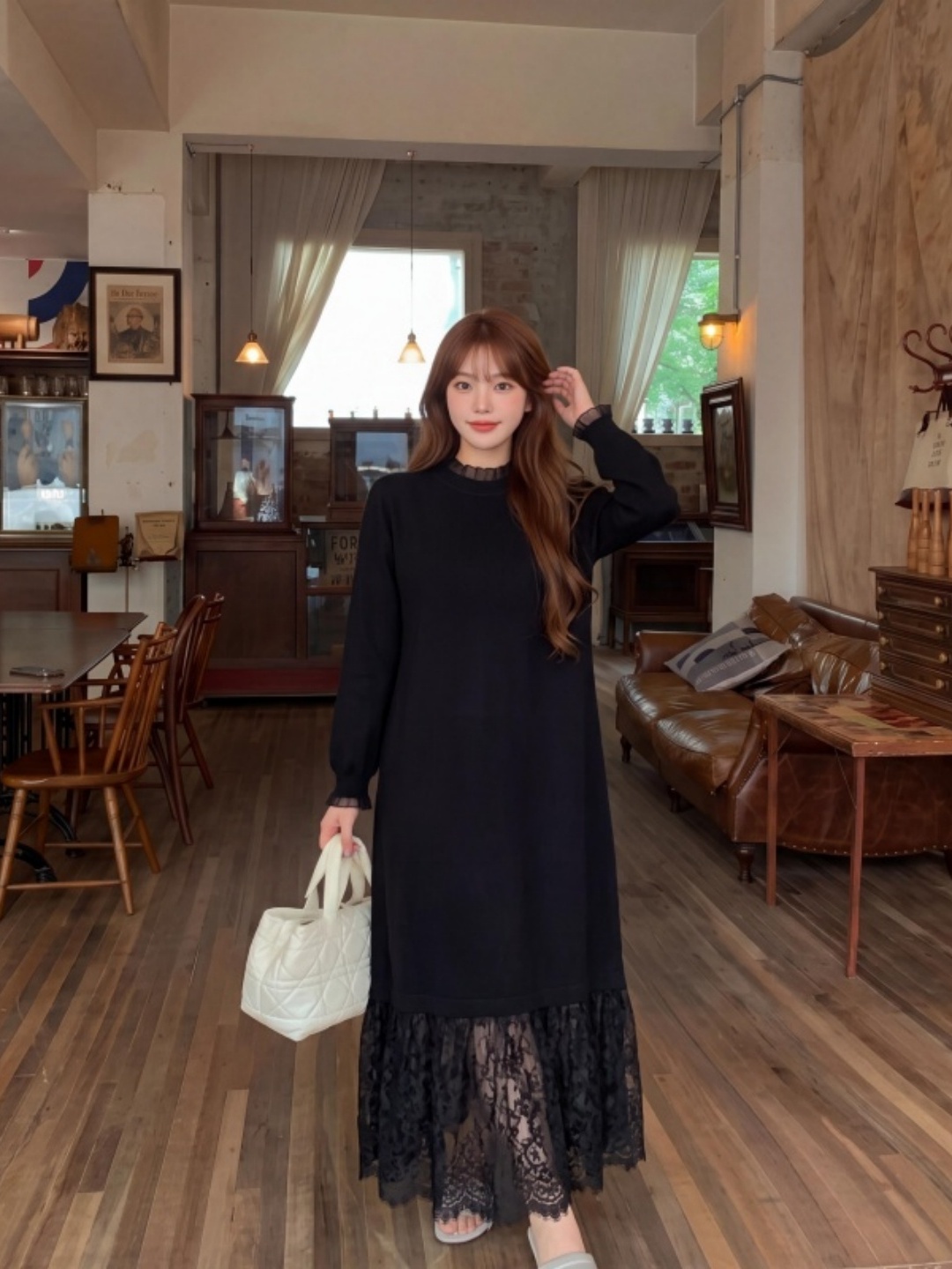 plus Size Lace Hem Knitted Dre - Women Fashion Over The Years ulasan dan harga